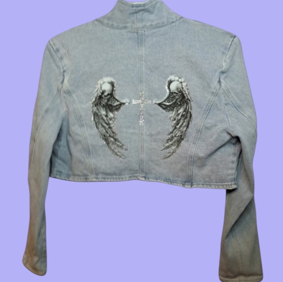 Windsor Jackets & Blazers - SKULLS/CROSS BOLERO JEAN JACKET